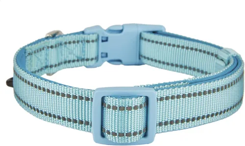 Vista 2 de Collar de nailon reflectante para perro con acolchado de neopreno transpirable, ajustable para perros grandes.