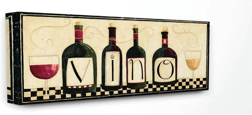 Stupell Industries Lienzo decorativo para pared, diseño de vino para cocina, multicolor
