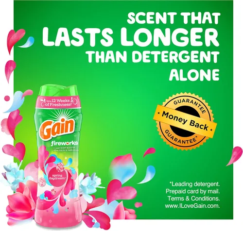 Vista 9 de Gain Fireworks - Cuentas potenciadoras de aroma para lavandería, Spring Daydream, 26.5 onzas líquidas, compatible con HE