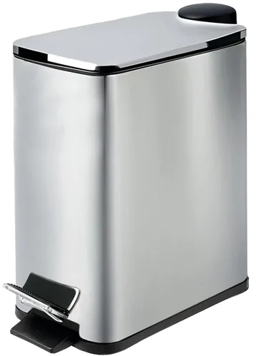 Vista 12 de Cubo de basura pequeño de acero inoxidable con tapa y pedal - 5 litros/1.3 galones, cesta de basura de cierre suave con cubo interior extraíble