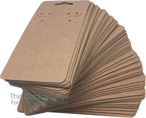 Vista 12 de The Display Guys Pack of 100 pcs 2x2 inch (5x5 cm) White Paper Necklace Earrings Display Hanging Cards for Jewelry Accessory Display