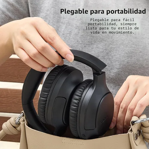 Vista 5 de TOZO HA1 70H Over Ear Wireless Headphones Bluetooth 5.4 Foldable Headset Negro