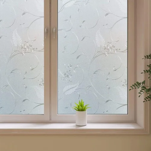 Película de privacidad esmerilada para ventana, calcomanías decorativas de vinilo para ventana, adhesivos estáticos, sin pegamento, película