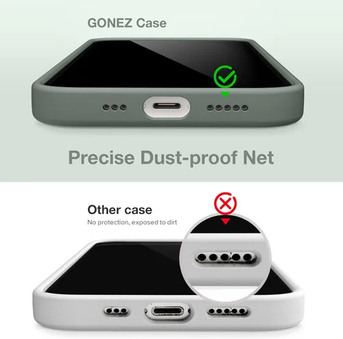 Vista 1018 de GONEZ Funda magnética para iPhone 14, compatible con Magsafe, con protector de pantalla + protector de cámara, forro de microfibra antiarañazos