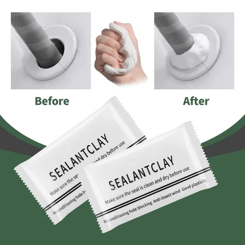 Vista 2 de Masilla selladora impermeable, paquete de 8 masillas de sellado blanco, sellado de conducto impermeable, barro de reparación rápida para conexión