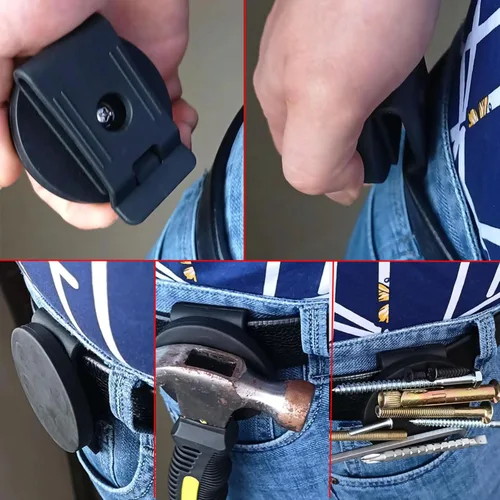Vista 4 de XXHong - Soporte magnético para herramientas, clip para cinturón, organizador de herramientas magnético resistente para tornillos, clavos