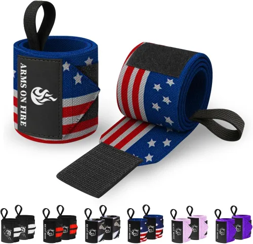 Vista 13 de TECEUM Weightlifting 18" & 12" Wrist Wraps with Thumb Loop – Heavy Duty Wrist Workout Braces for Men and Women – Ideal for Powerlifting, Strength