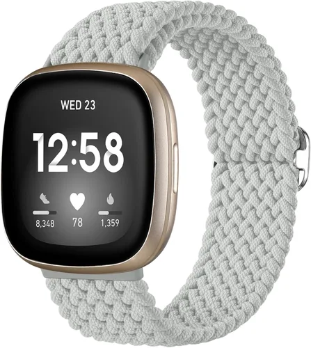 Vista 11 de Maledan Banda elástica trenzada compatible con Fitbit Sense/Versa 3/4 y Sense 2, correa elástica suave para reloj inteligente, accesorio