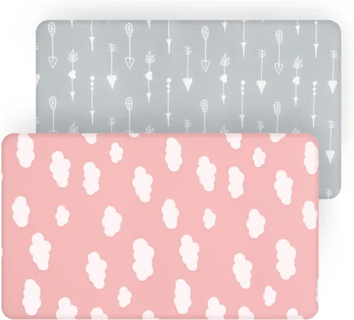 Vista 11 de Pack and Play Sábanas ajustadas, paquete de 2 sábanas para colchón Graco Pack n Play, sábanas para cuna pequeña para bebés niños y niñas