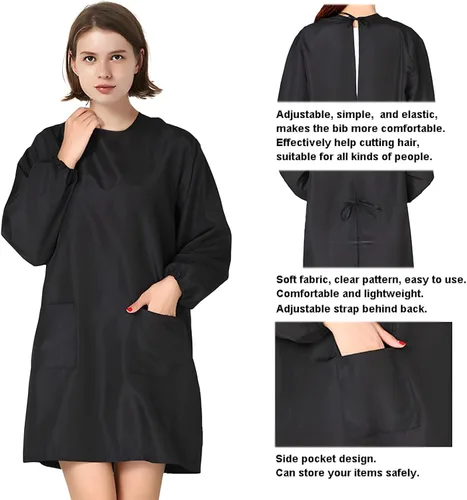 Vista 4 de TOPTIE Chaqueta impermeable para peluquería para mascotas, delantal con 2 bolsillos