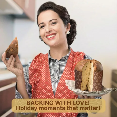 Vista 7 de Molde de papel para pan de Pascua Kulich de 8 onzas, 25 piezas, molde de papel Panettone, formas de pan de Pascua, moldes para hornear de papel