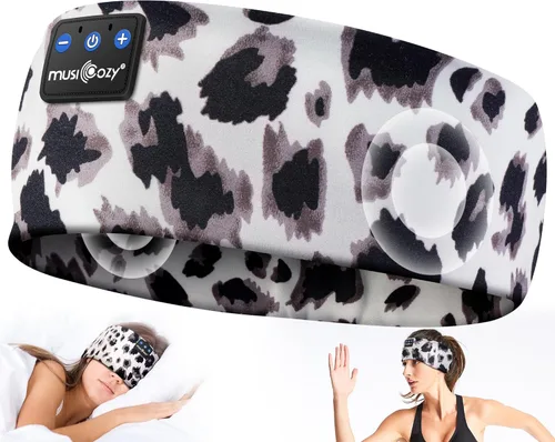 Vista 20 de MUSICOZY - Diadema para dormir con auriculares Bluetooth 5.4, audífonos inalámbricos con máscara para los ojos, orejeras HD para entrenamiento