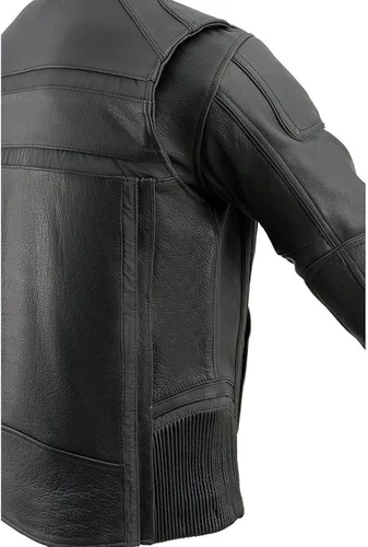 Vista 6 de Milwaukee Leather ML2083 - Chaqueta de cuero reflectante con ventilación para hombre