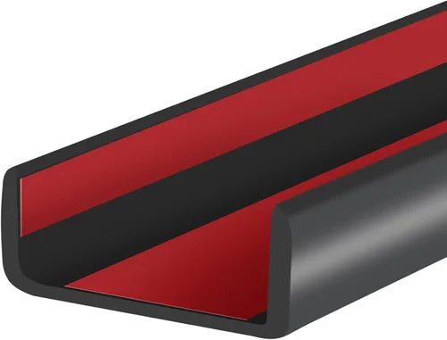 Vista 25 de Borde de goma protector, canal en U autoadhesivo de 1-1/2 pulgadas para maderas, bandas flexibles en forma de U para despegar y pegar, protector