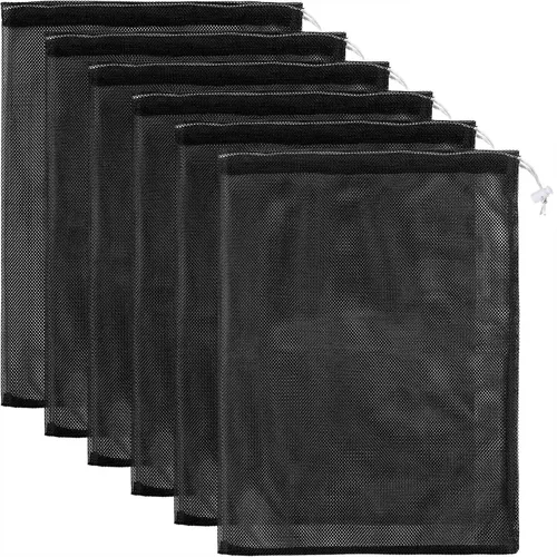 Vista 10 de Frienda 6 bolsas de malla de 11 x 15 pulgadas, bolsa de lavandería duradera de nailon con cordón para enjuagar juguetes de playa, recolección