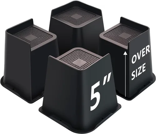 Vista 12 de Elevadores de cama de 2 pulgadas, resistentes, paquete de 4, elevadores de muebles en forma de L de 2 pulgadas, soporta 5000 libras, elevadores