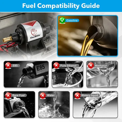 Vista 4 de CarBole 6 Volt Electric Fuel Pump 5-9 PSI, 25-30 GPH for Gasoline Engines