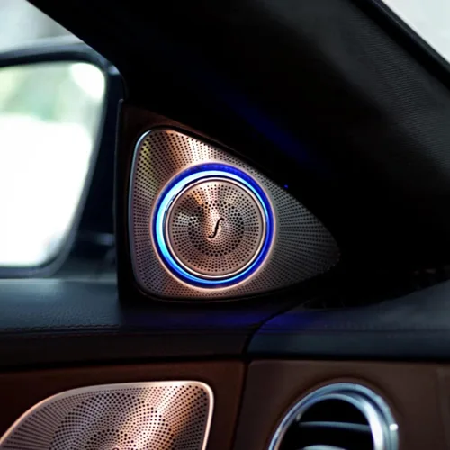 Vista 5 de Tweeters de audio para coche con kit de iluminación ambiental LED, 7 colores 3D giratorios, repuesto para S-Class W222 Pre-Facelift 2014-2017