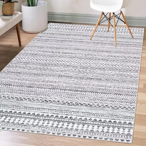 Vista 10 de GlowSol Alfombra de pasillo de 2 x 6 pies, moderna geométrica, suave, lavable, antideslizante, para interiores, cocina, sala de estar, dormitorio