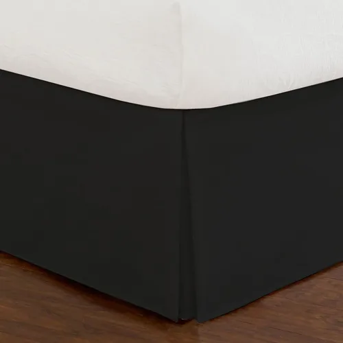 Vista 10 de Fresh Ideas Falda de cama a medida de popelín, diseño de mezcla de algodón, longitud de caída de 14 pulgadas, matrimonial, gris (FRE20114GRAY02)