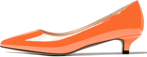 Vista 2 de WAYDERNS Zapatos de tacón bajo de patente para mujer, con puntera puntiaguda, de 1.5 pulgadas