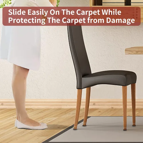 Vista 2 de 16 piezas deslizantes para patas de silla para alfombra, tapa protectora cuadrada transparente para patas de silla, fundas de teflón para muebles