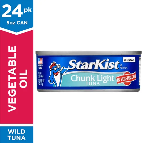 Vista 3 de Porciones ligeras StarKist de atún en aceite, 4 latas de 142 g cada una (paquete de 6) – 24 latas en total