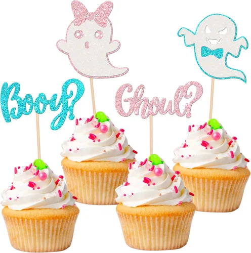 Vista 42 de 24 piezas de decoración de cupcakes de Halloween para despedida de soltero con purpurina, araña, bruja, murciélago, Halloween, cupcakes