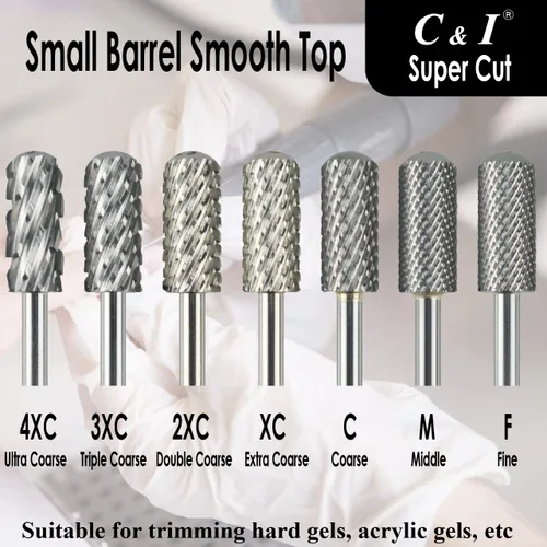 Vista 6 de C & I Broca de uñas edición súper cortada, dientes de lima mejorados, parte superior lisa de barril pequeño, archivo electrónico para máquina
