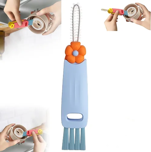 Vista 8 de Cepillo de limpieza de tapa de taza 3 en 1, cepillos de limpieza de cubierta de sellado 2025, cepillo de limpieza de grietas, cepillo limpiador