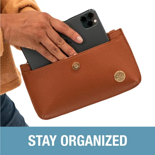 Vista 3 de CleverMade Premium Zip Pouch Wallet Clutch with Multiple Storage Pockets and Wristlet Strap for Easy Carrying