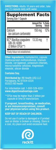 Vista 12 de Cápsula probiótica diaria – Digestive Advantage 30 cápsulas, sobrevive 100 veces mejor, disminuye la hinchazón, el calcio, promueve la salud