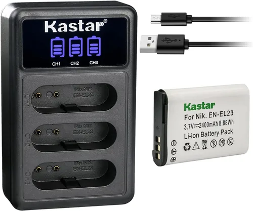 Vista 8 de Kastar EN-EL23 Cargador de batería USB triple LCD compatible con Nikon Coolpix B700, Coolpix P600, Coolpix P610, Coolpix P610s, Coolpix P900