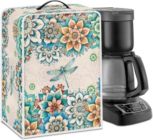 Vista 55 de DISNIMO Cubierta antipolvo para cafetera de mariposa azul, fundas para máquina de hacer café de cocina con mango superior, cubierta