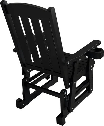 Vista 9 de Fortune Candy Planeador de madera para patio para una persona, con respaldo alto y asiento contorneado profundo, madera de abeto maciza, resistente