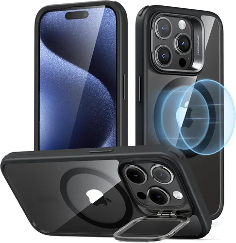 Vista 30 de ESR Funda para iPhone 14 Pro Max, Compatible con MagSafe, Funda Transparente para Teléfono con Soporte Stash Integrado para iPhone 14 Pro Max