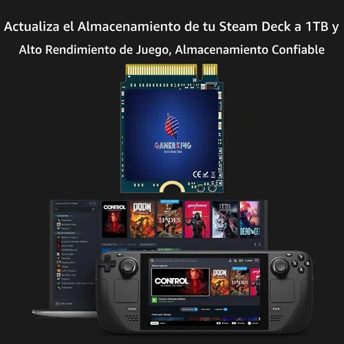 Vista 3 de GAMERKING Disco duro de estado sólido interno M.2 2230 SSD NVMe PCIe Gen 4.0X4 de 256 GB, compatible con PS5, Steam Deck, Microsoft Surface 2230