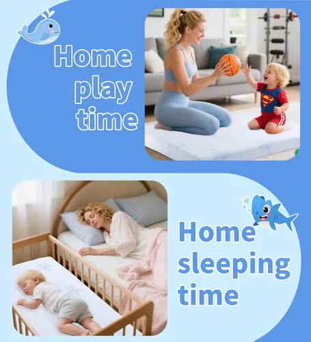 Vista 3 de Colchón Pack and Play, 38 x 26 pulgadas, colchón de espuma viscoelástica de doble cara Pack N Play para corralito de juegos, mini colchones