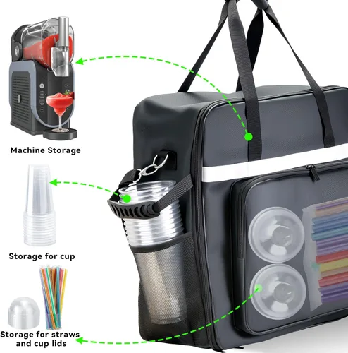 Vista 5 de AODPWEN Bolsa de transporte para accesorios de máquina de granizado ninja, para bolsa de transporte de máquina de granizado Ninja