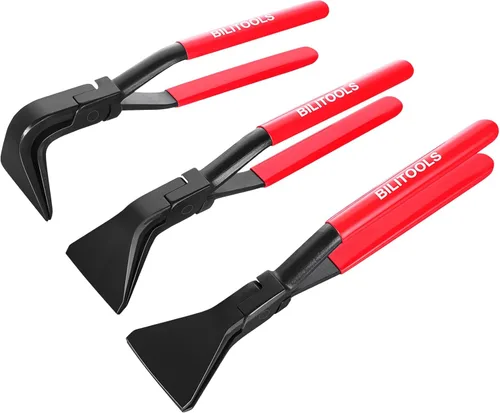 BILITOOLS Juego de herramientas de costura de mano de 3 piezas para chapa de metal, juego de alicates de doblado de chapa de metal rectos,