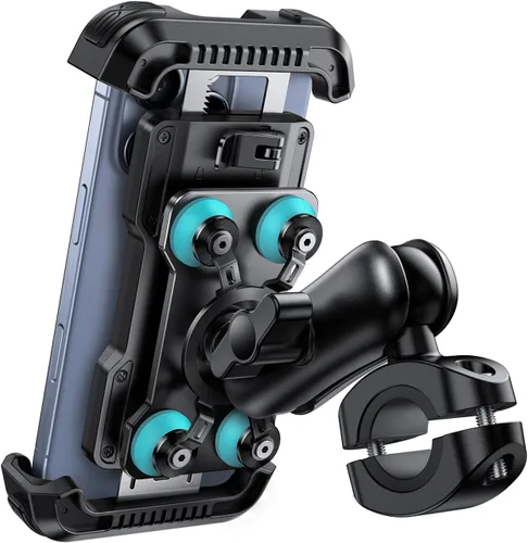 Vista 9 de Lamicall - Soporte para teléfono de motocicleta con [amortiguador de doble vibración] [brazo de ajuste de metal] Soporte para teléfono celular