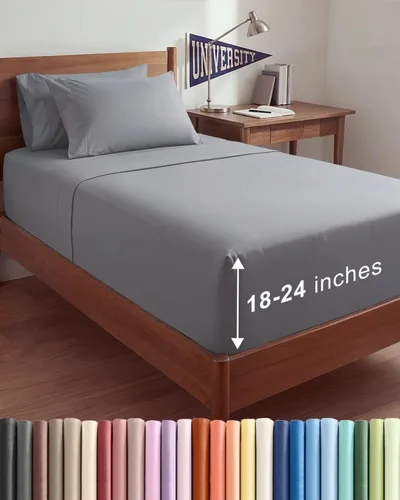 Vista 139 de Juego de sábanas de tamaño king, transpirables, refrescantes, con esquinas extraprofundas de 18-24 pulgadas, de ajuste fácil, supersuaves, sin
