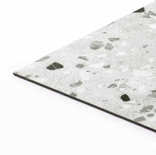 Vista 10 de Azulejos de suelo de terrazo sintético gris para baño, 12 x 12 pulgadas, azulejos de vinilo autoadhesivos para despegar y pegar, impermeable