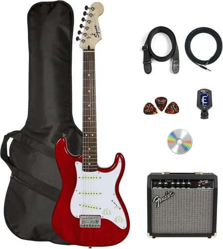 Vista 12 de Fender Squier Affinity Stratocaster HSS - Paquete Charcoal Frost Metallic con amplificador Frontman 10G, cable, funda, correa, púas, lecciones