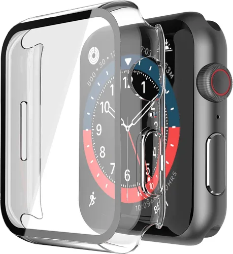 Vista 56 de Misxi - Juego de 2 fundas de policarbonato con protector de pantalla de vidrio templado compatible con Apple Watch Series 3 y Series 2 de 38mm