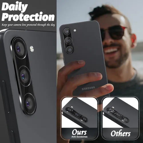 Vista 3 de Orzero Paquete de 3 protectores de lente de cámara compatible con Samsung Galaxy S24/S23/S23 Plus (no para S24 Plus/S23 FE), protector de vidrio