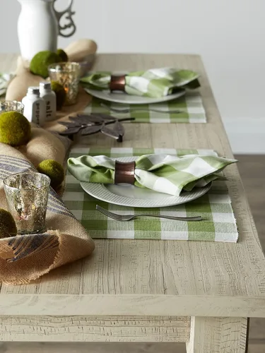 Vista 7 de DII - Colección Buffalo Check, juego de servilletas de tela estilo granja clásica, 20x20 pulgadas, verde antiguo, 6
