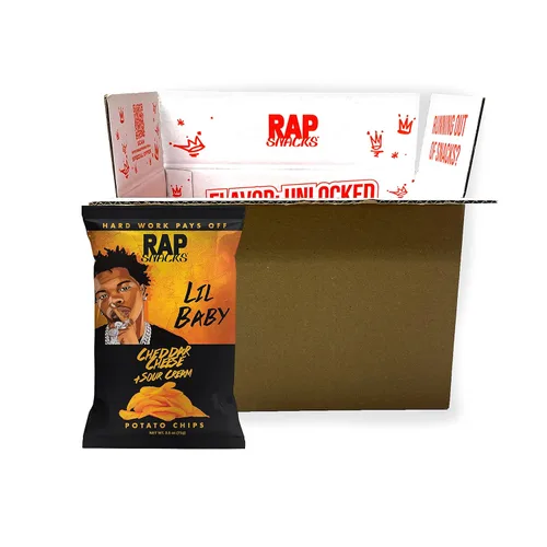 Vista 9 de Rap Snacks Lil Baby - Queso cheddar + papas fritas de crema agria, bolsas de 2.5 onzas, paquete de 6