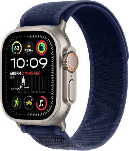 Vista 22 de Apple Watch Ultra 2 [GPS + Celular 49mm] - Caja de titanio negro con correa negra Trail Loop, S/M (Renovado)