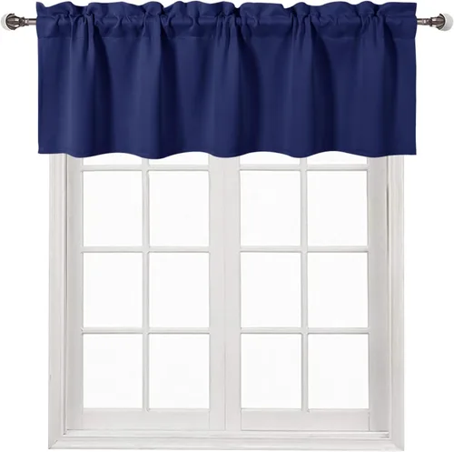 Vista 87 de DWCN Cenefa para ventana de cocina, con bolsillo para barra, para ventana, sala de estar/sótano, 36 x 16 pulgadas de largo, 1 panel, beige